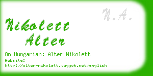 nikolett alter business card